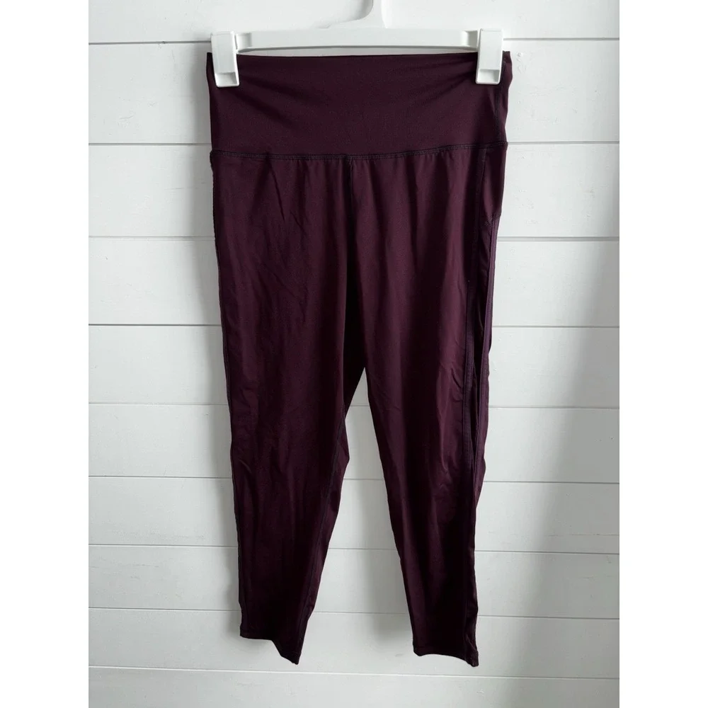 Aerie Chill Play Move Leggings Burgundy  Women's‎ Size Large 0182